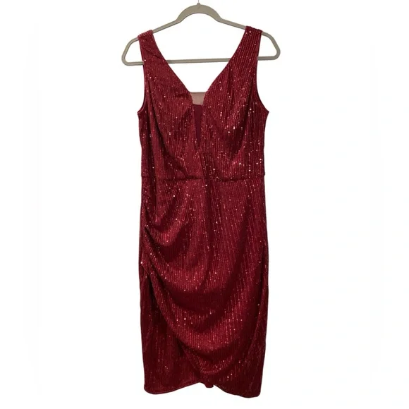 Grace Karin Sleeveless Red Sequin Cocktail Dress Size Large - Picture 2 of 7